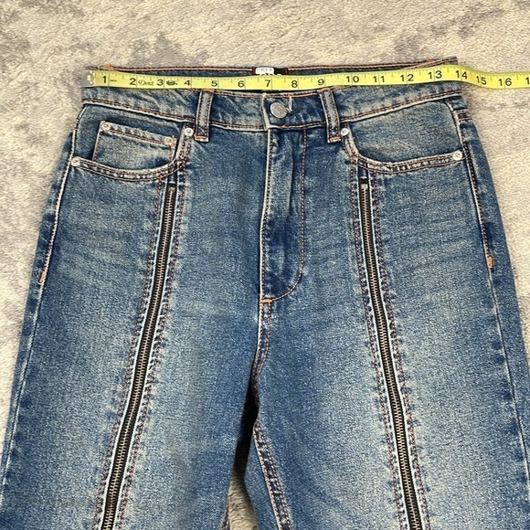 BDG Full Zip Leg Slim Straight Tapered Jeans High Rise Rigid Denim Sz 27 - Picture 10 of 15